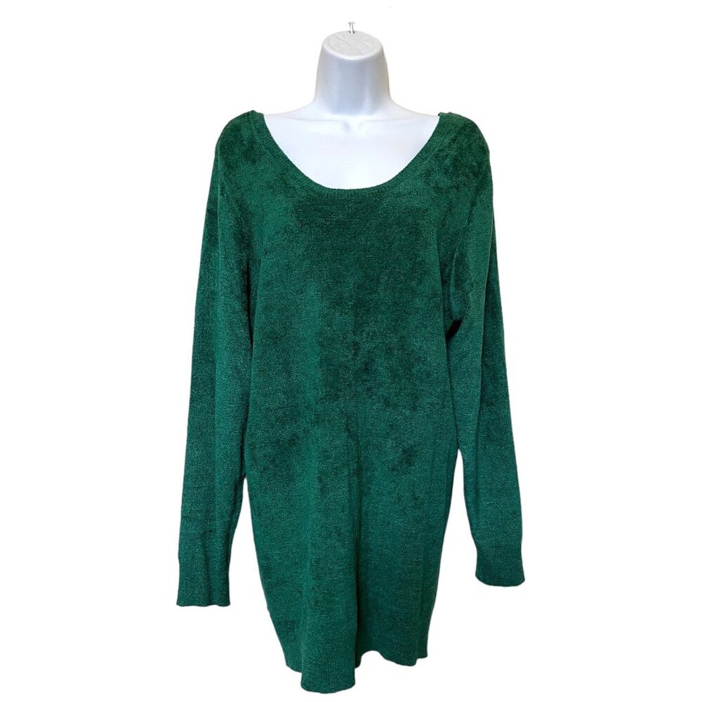 Torrid Women's Green Cage Back Tunic Size 2 Rayon/Nylon Blend
